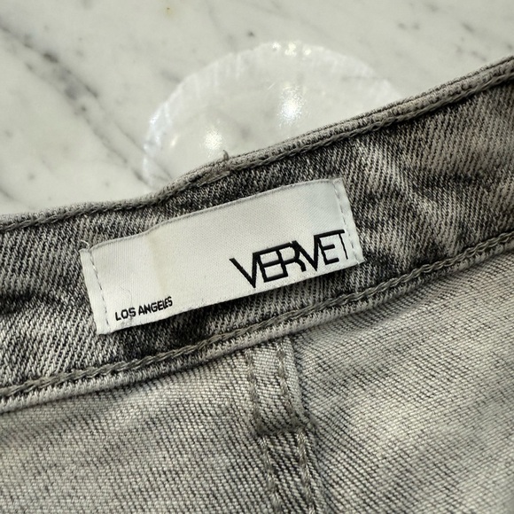 Vervet Jean Shorts Size XL (12-14) Black Acid HI Rise Denim Distressed Destroyed - Picture 3 of 6